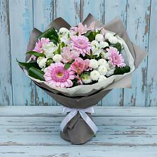 Букет цветов из:  Герберы, Альстромерии и Хризантемы #REPLACE_PRED# Среднеколымске