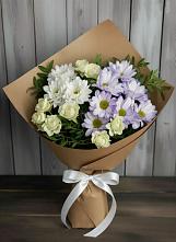 Букет цветов из:  Хризантемы и Розы в Среднеколымске
