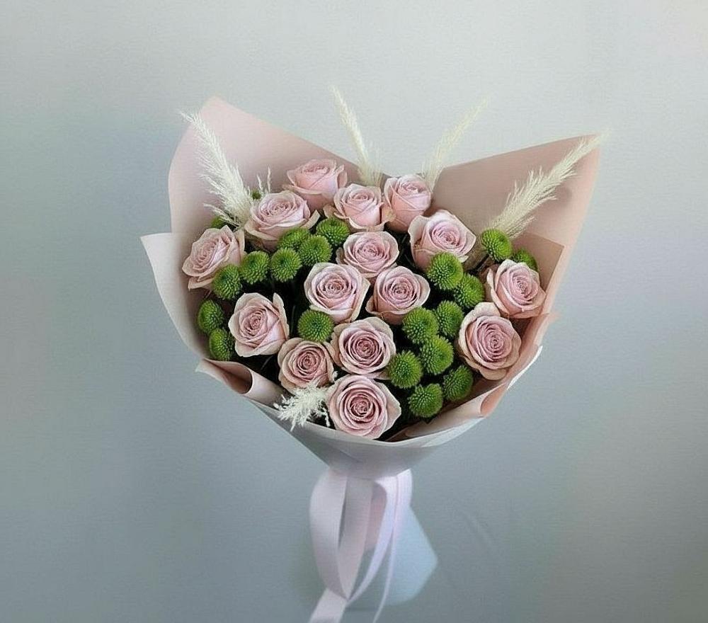 Букет цветов из: Розы и Хризантемы в Среднеколымске