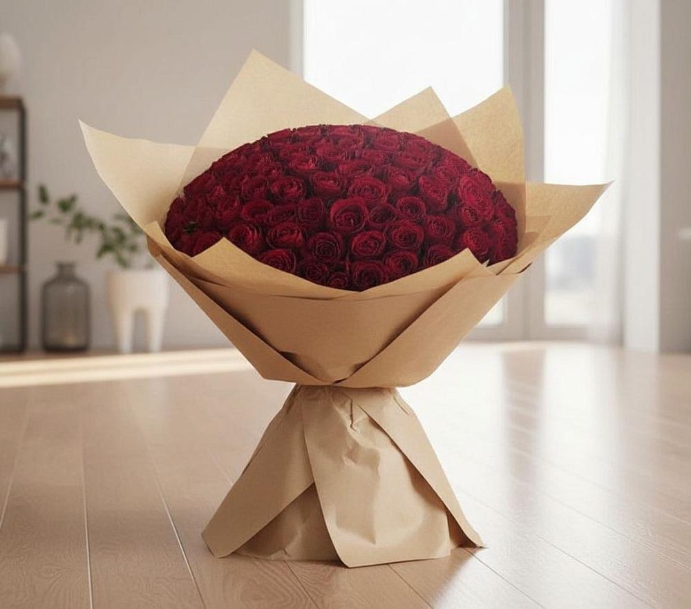 Букет 101 Красная роза в Среднеколымске