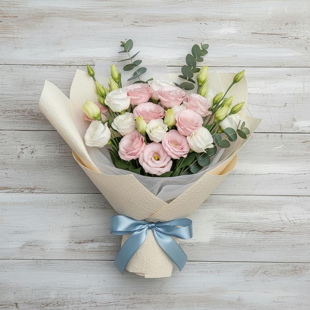 Букет цветов из: Лизиантусы в Среднеколымске